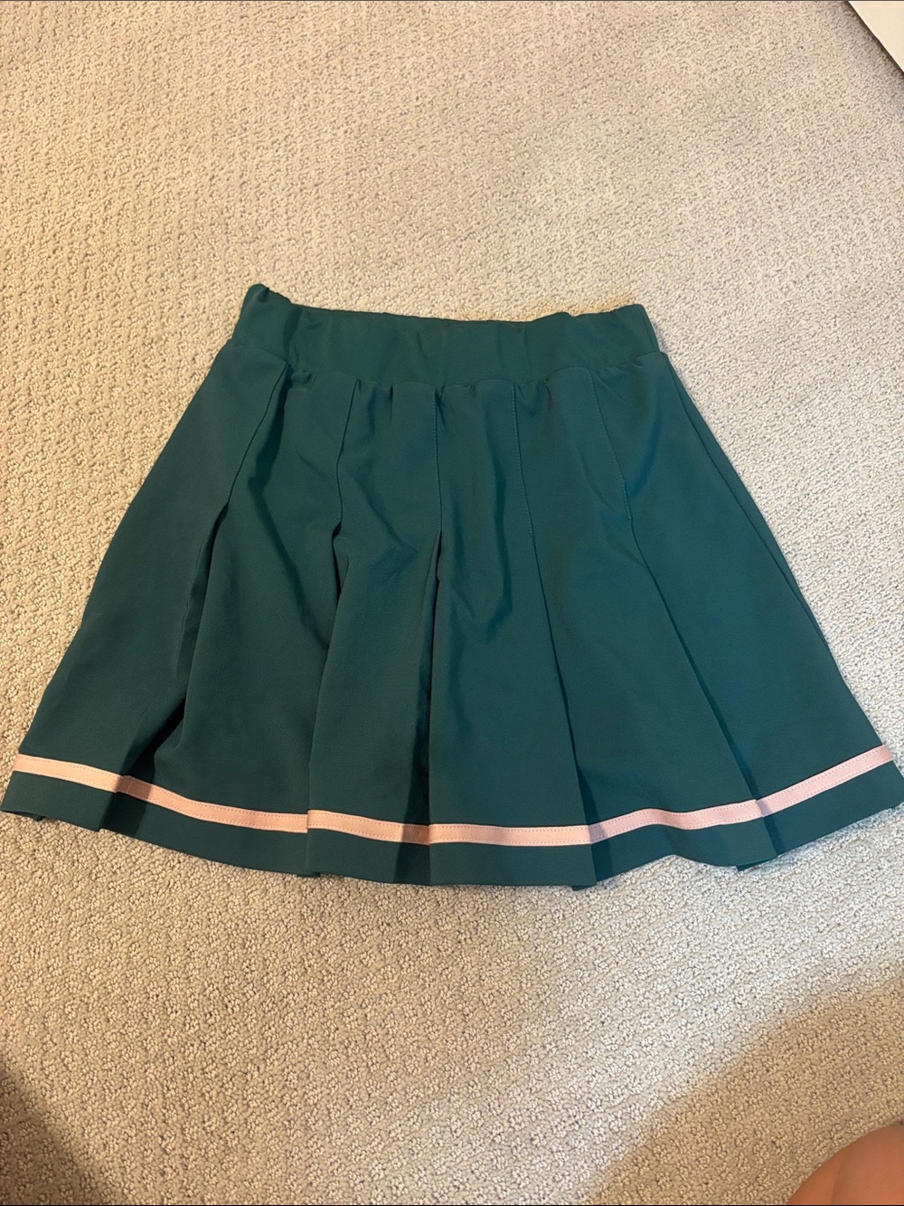 Varley Teal Skater Skirt with Pink Hem Stripe